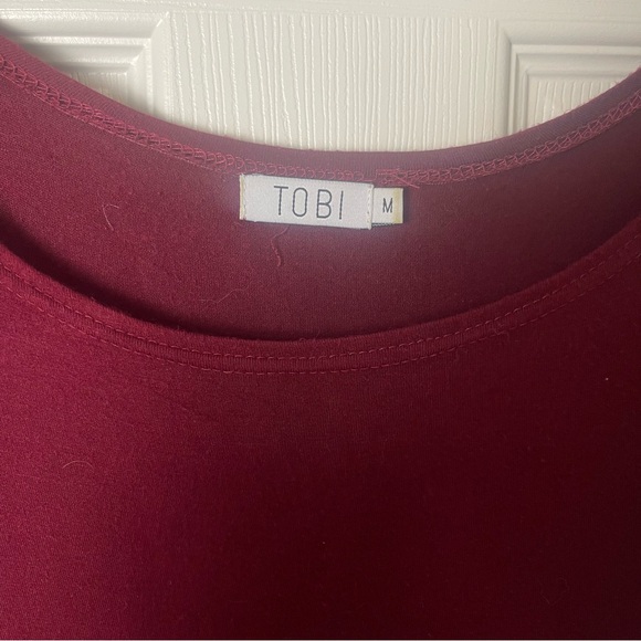 Tobi Deep Red Long Sleeve Top - Picture 2 of 3